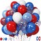 Red White Blue Balloons, 12 Inch Pearl Metallic Blue Red White Confetti Latex Helium Balloon